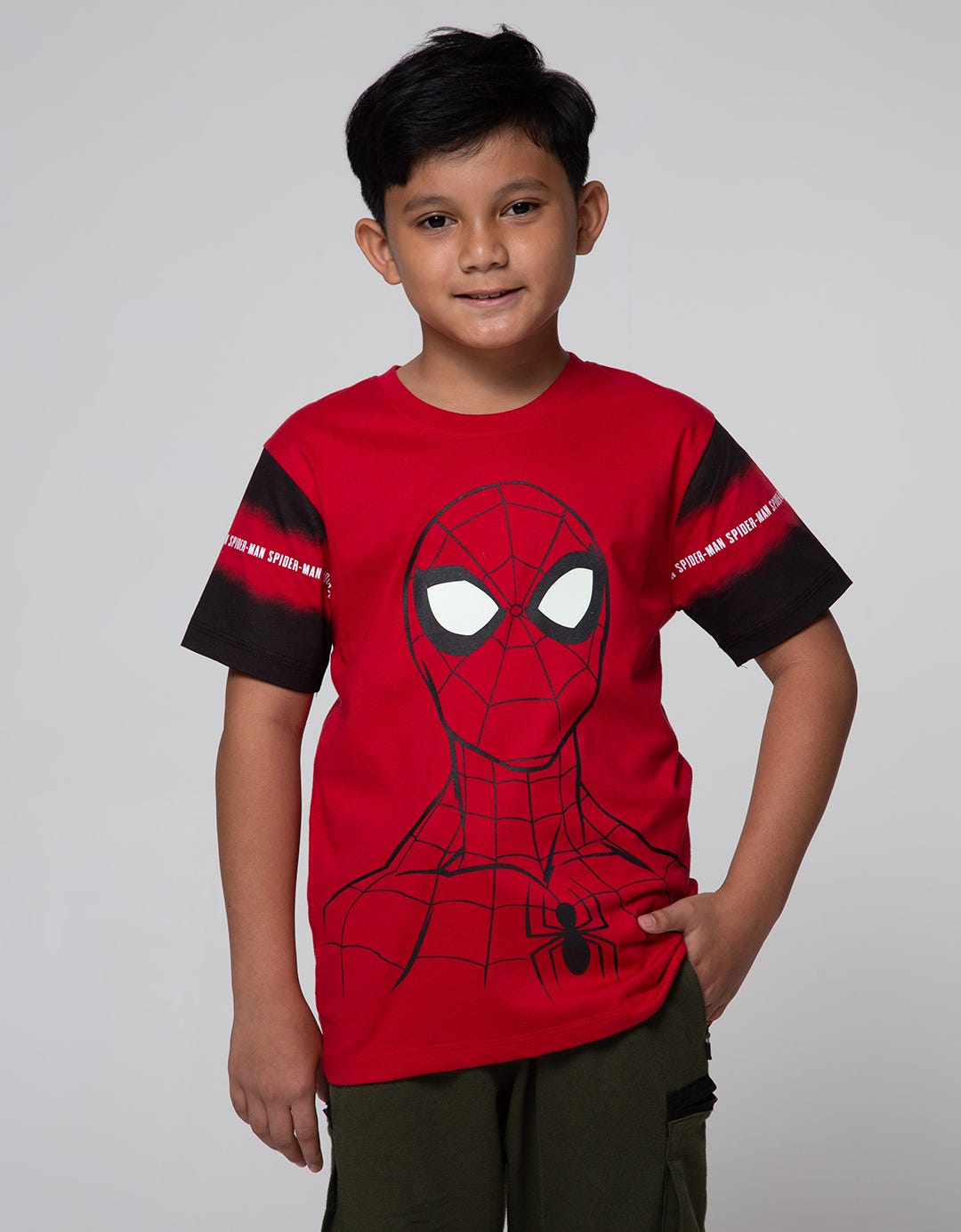 Marvel Spiderman Head Short Sleeve T-Shirt