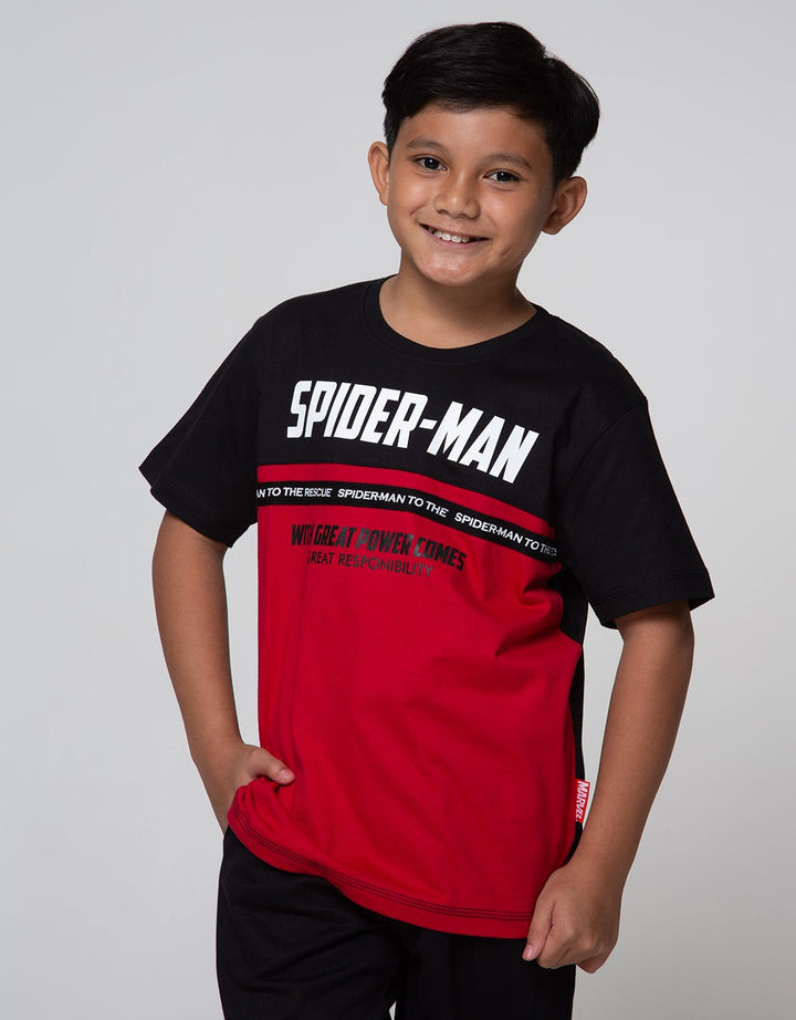 Marvel Spiderman Cut Sewn Ribbon Short Sleeve T-Shirt