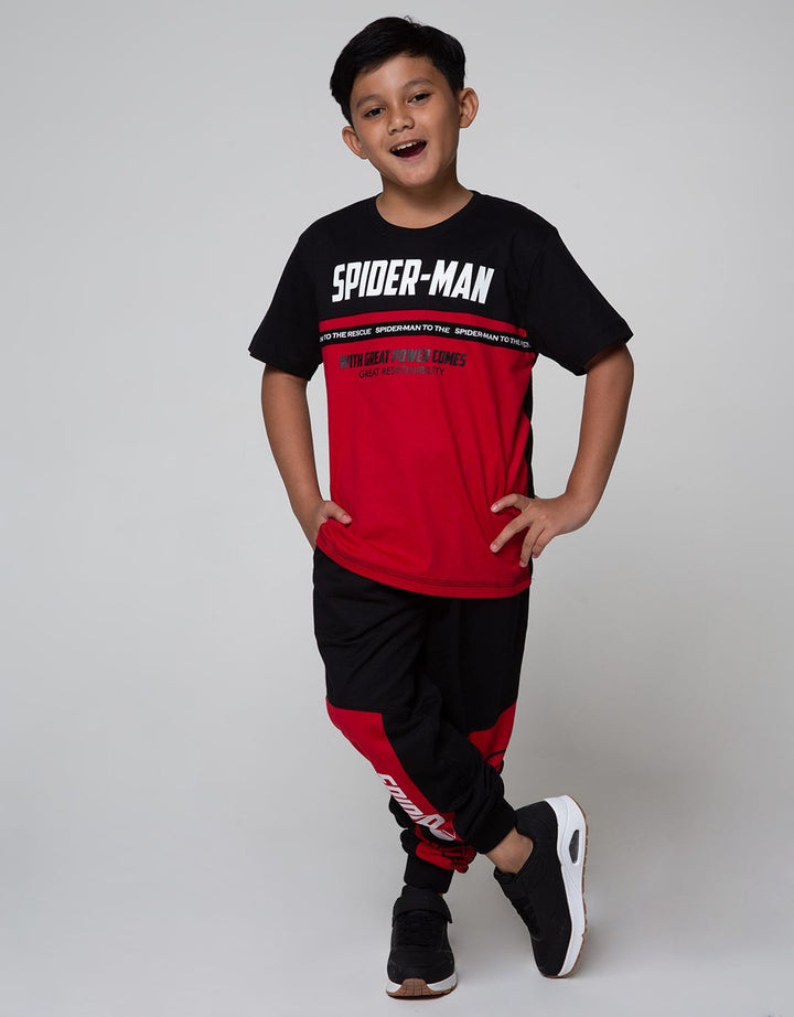 Marvel Spiderman Cut Sewn Ribbon Short Sleeve T-Shirt