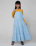 LS MIDI DRESS WOVEN