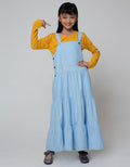 LS MIDI DRESS WOVEN