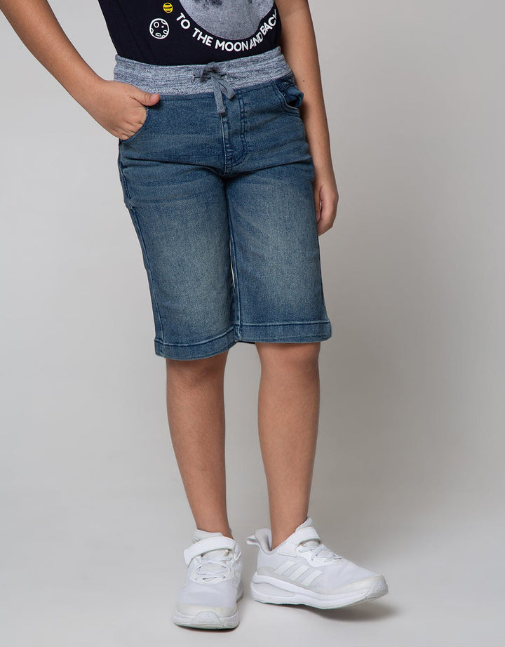 Aero Crop Denim Squad Rib Cracking Side
