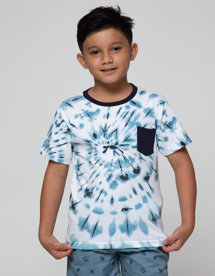 Little M Short Sleeve T-Shirt Fullprint Tiedye Pocket