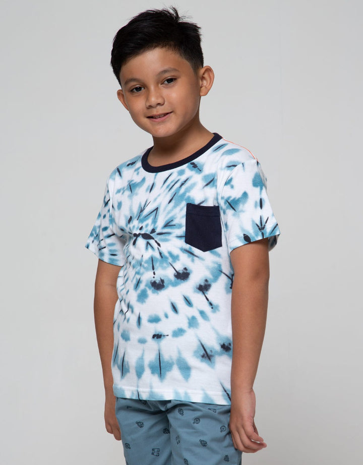 Little M Short Sleeve T-Shirt Fullprint Tiedye Pocket