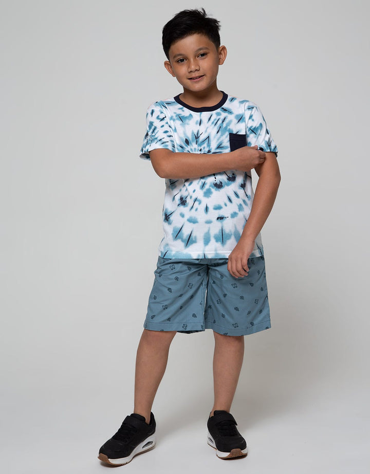 Little M Short Sleeve T-Shirt Fullprint Tiedye Pocket