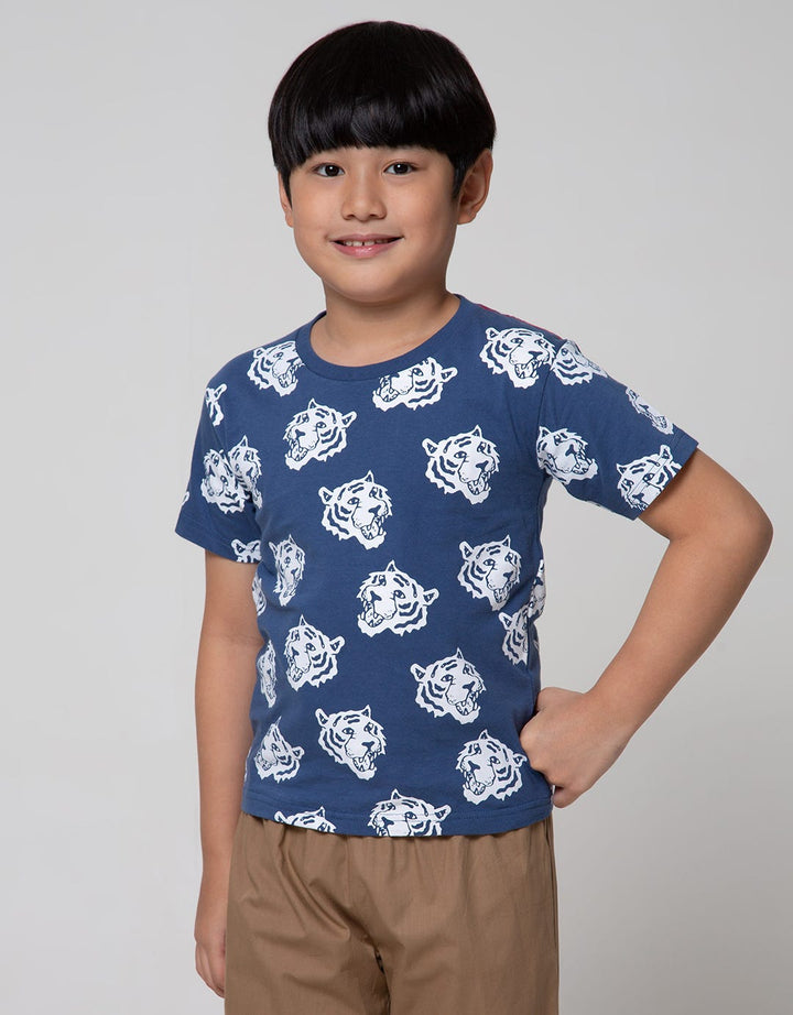 Little M Short Sleeve Tiger Print T-Shirt