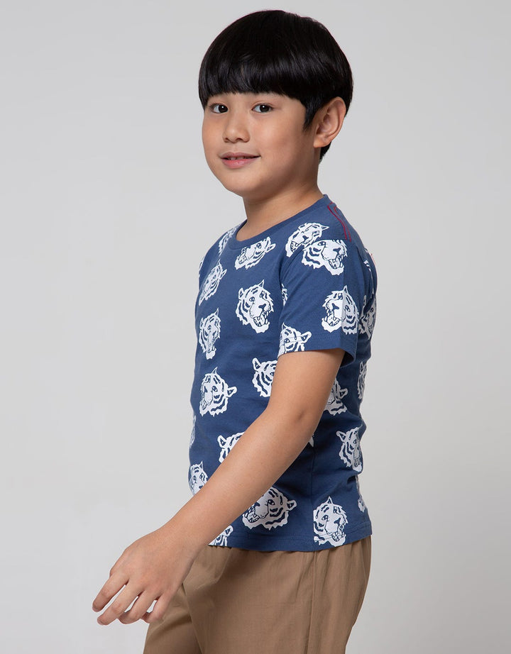 Little M Short Sleeve Tiger Print T-Shirt