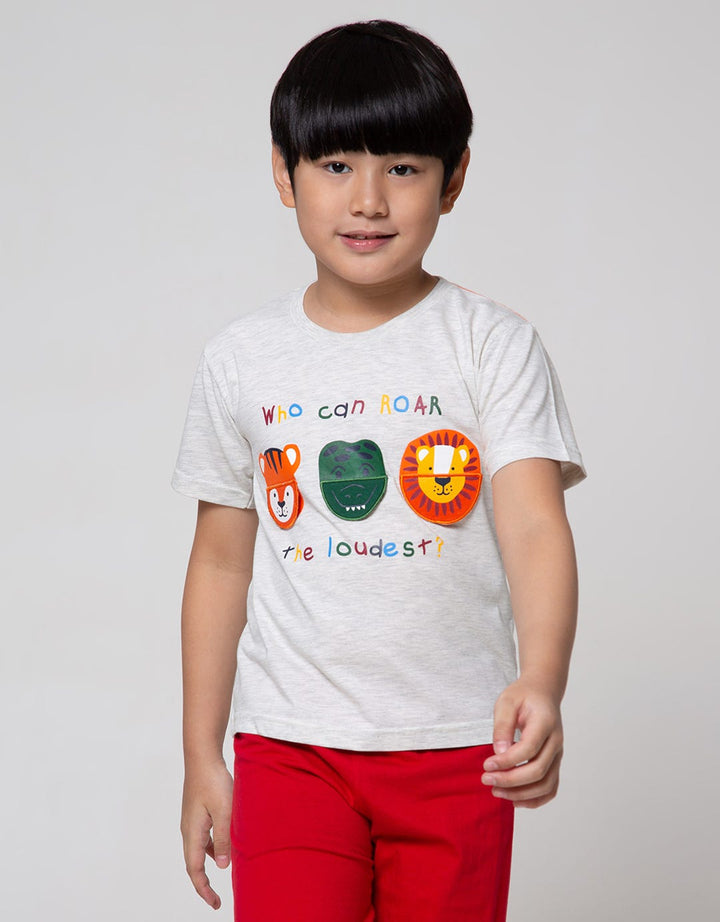 Little M Short Sleeve T-Shirt Aniimal Aplikasi Flip