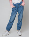 Nevada Jogger Pants Denim With Frill Pockets