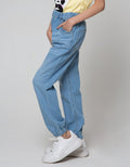 Nevada Jogger Pants Denim With Frill Pockets