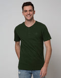 Nevada Short Sleeve T-Shirt Basic Henley Cotton 24S