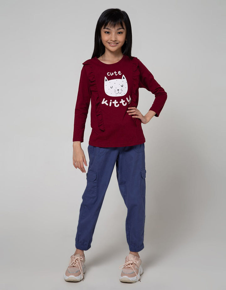 Aero Long Sleeve T-Shirt Ls Ruffle Kitty T-Shirt
