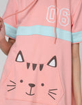 Aero Short Sleeve Dress Hoodie Cool Cat Face