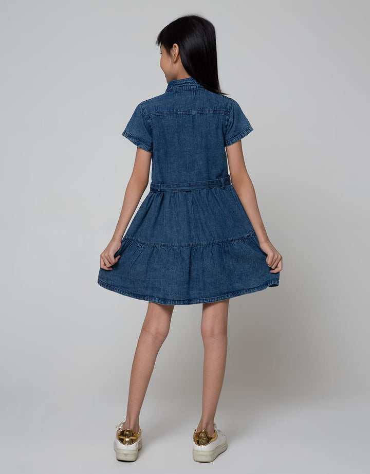 Aero Short Sleeve Dress Krah Buttoned Down Kantong