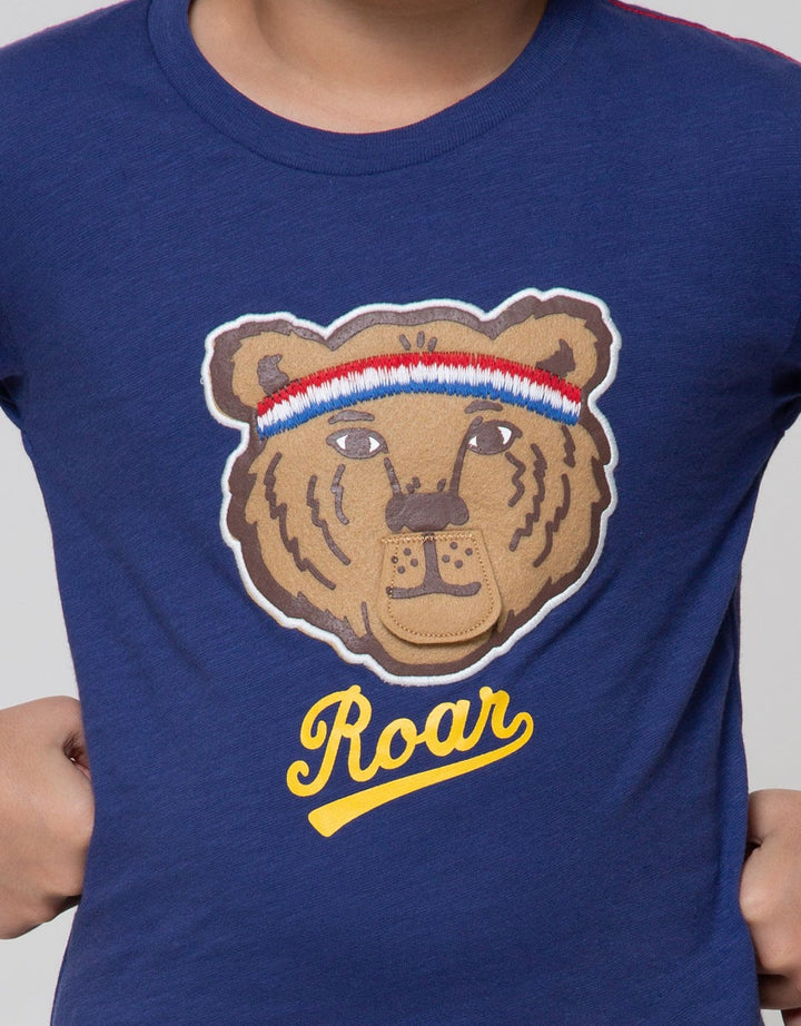 Little M Long Sleeve T-Shirt Slub Aplikasi Tiger Roar
