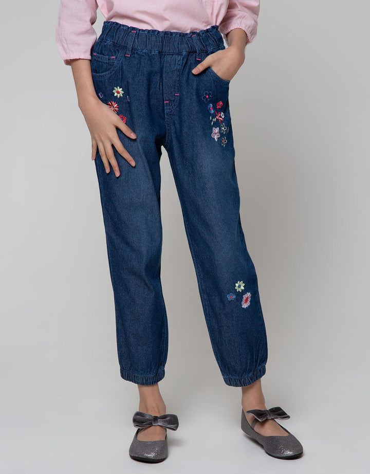 Aero Pants Jogger Denim Flower Pants