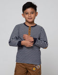 Little M Long Sleeve T-Shirt Henley Stripes