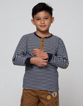 Little M Long Sleeve T-Shirt Henley Stripes