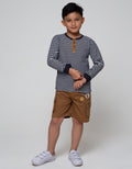 Little M Long Sleeve T-Shirt Henley Stripes