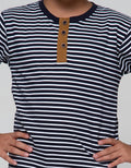 Little M Long Sleeve T-Shirt Henley Stripes