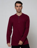 Cole Long Sleeve T-Shirt Henley Kombinasi Plakat