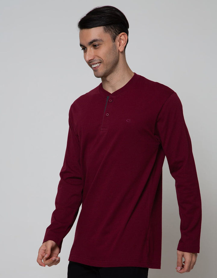 Cole Long Sleeve T-Shirt Henley Kombinasi Plakat