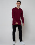 Cole Long Sleeve T-Shirt Henley Kombinasi Plakat