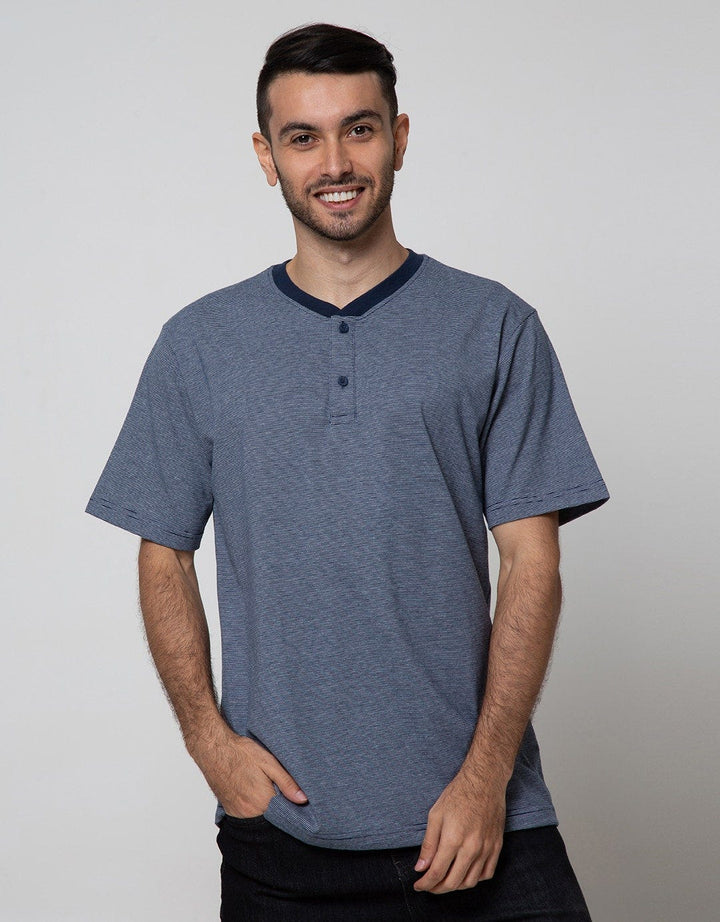 Cole Short Sleeve T-Shirt Henley Stripe