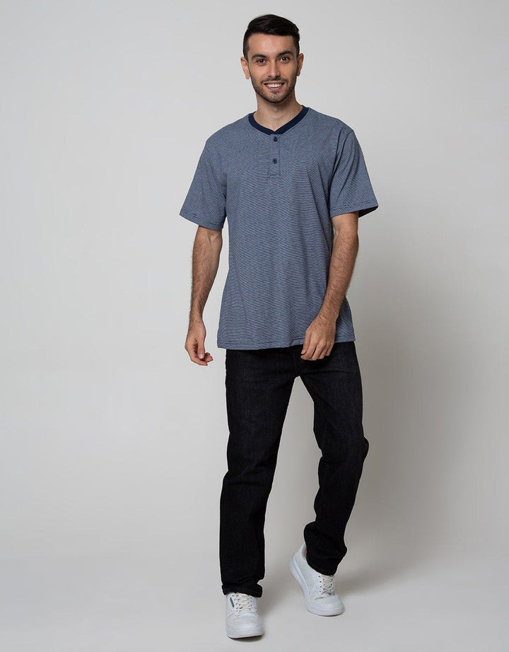 Cole Short Sleeve T-Shirt Henley Stripe