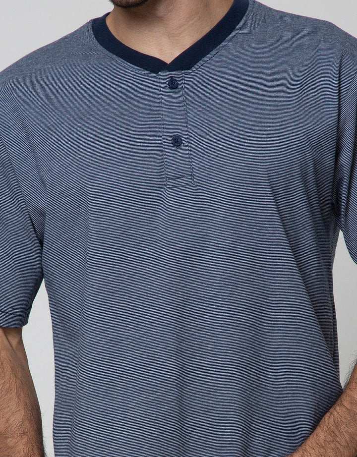 Cole Short Sleeve T-Shirt Henley Stripe