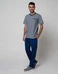 Cole Short Sleeve T-Shirt Stripe Round Neck Fider Kantong