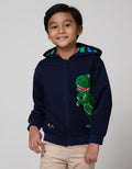 Little M Jacket Knit Hoodie Terry Dino Embroidery Cucuk