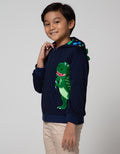 Little M Jacket Knit Hoodie Terry Dino Embroidery Cucuk