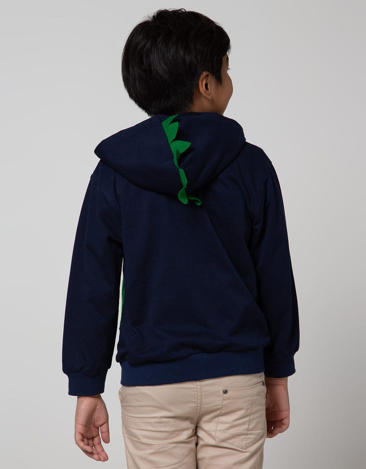 Little M Jacket Knit Hoodie Terry Dino Embroidery Cucuk
