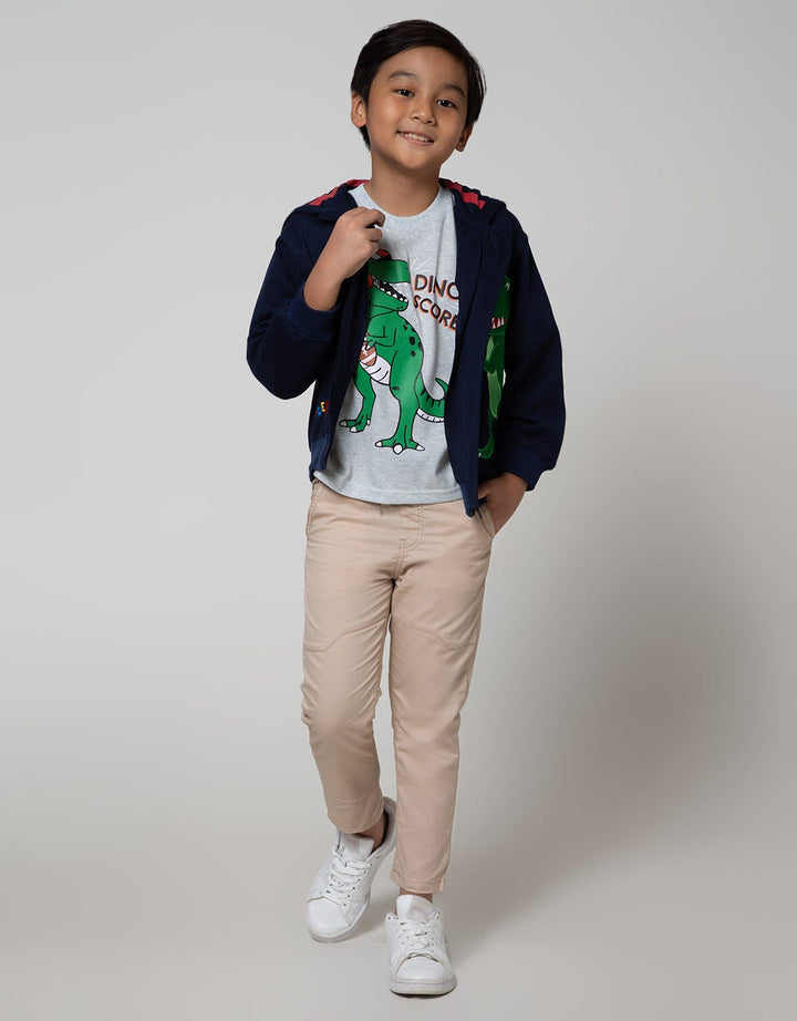 Little M Jacket Knit Hoodie Terry Dino Embroidery Cucuk