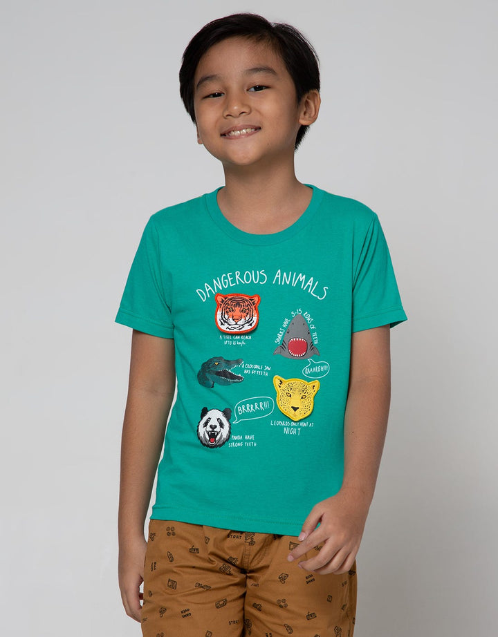 Little M Short Sleeve T-Shirt Dangerous Animal Flip Application