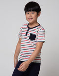 Little M Short Sleeve T-Shirt Henley Stripes