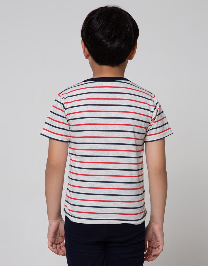 Little M Short Sleeve T-Shirt Henley Stripes