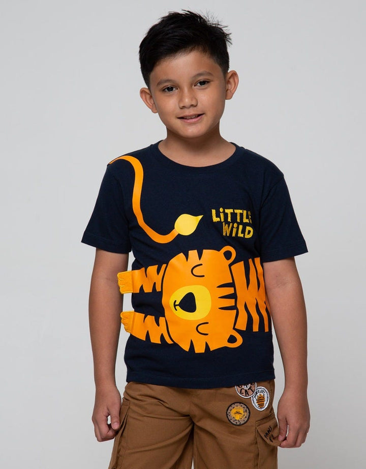 Little M Short Sleeve T-Shirt Tiger Cucuk Bordir Little Wild