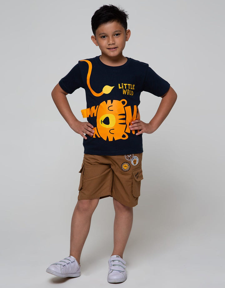 Little M Short Sleeve T-Shirt Tiger Cucuk Bordir Little Wild