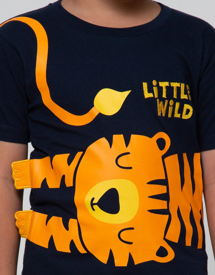 Little M Short Sleeve T-Shirt Tiger Cucuk Bordir Little Wild
