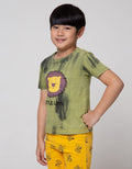 Little M Short Sleeve T-Shirt Tie Dyed Lion Embroidered