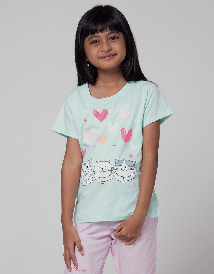 Little M Short Sleeve T-Shirt 3 Cats Love