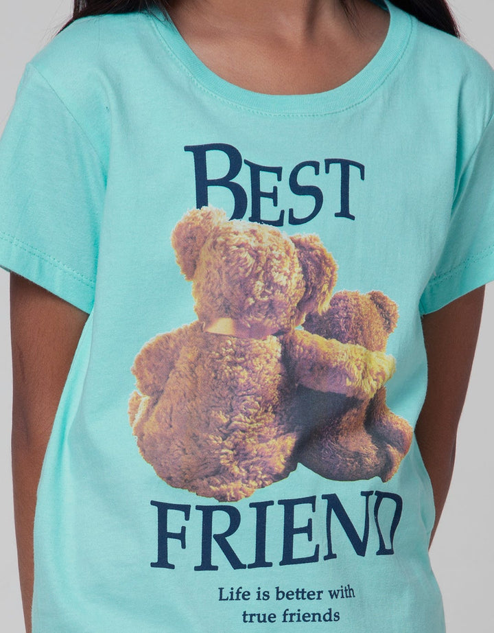 Little M Short Sleeve T-Shirt Photo Print Bear Best Friend