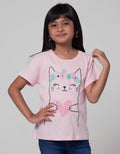 Little M Short Sleeve T-Shirt Cat Hugging Heart