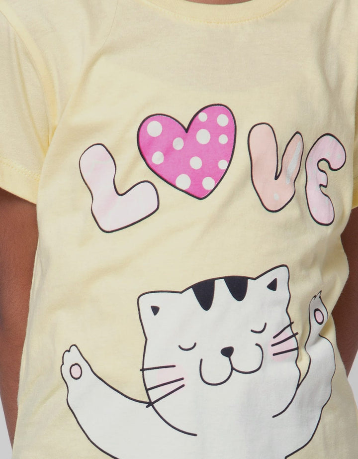 Little M Short Sleeve T-Shirt Love Cat