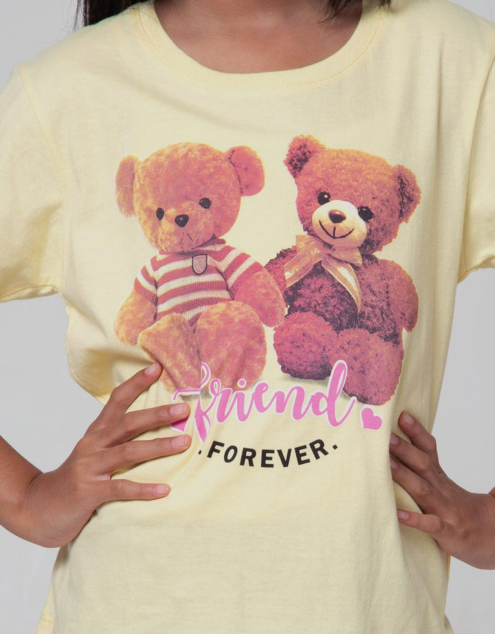 Little M Short Sleeve T-Shirt Basic Photo Print Bear Friends Forever