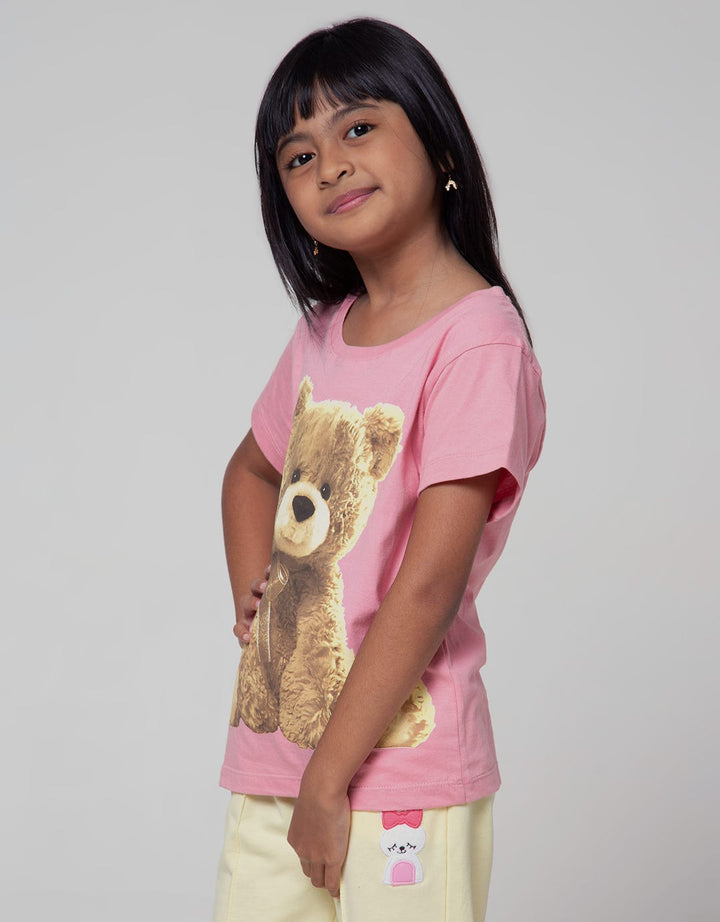 Little M Short Sleeve T-Shirt Basic Photo Print Big Bear