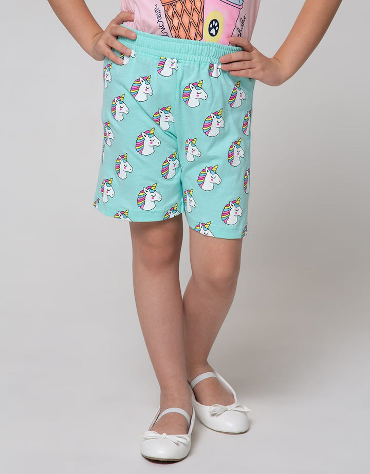 Little M Short Pants Basic Short Print Unicorn Head