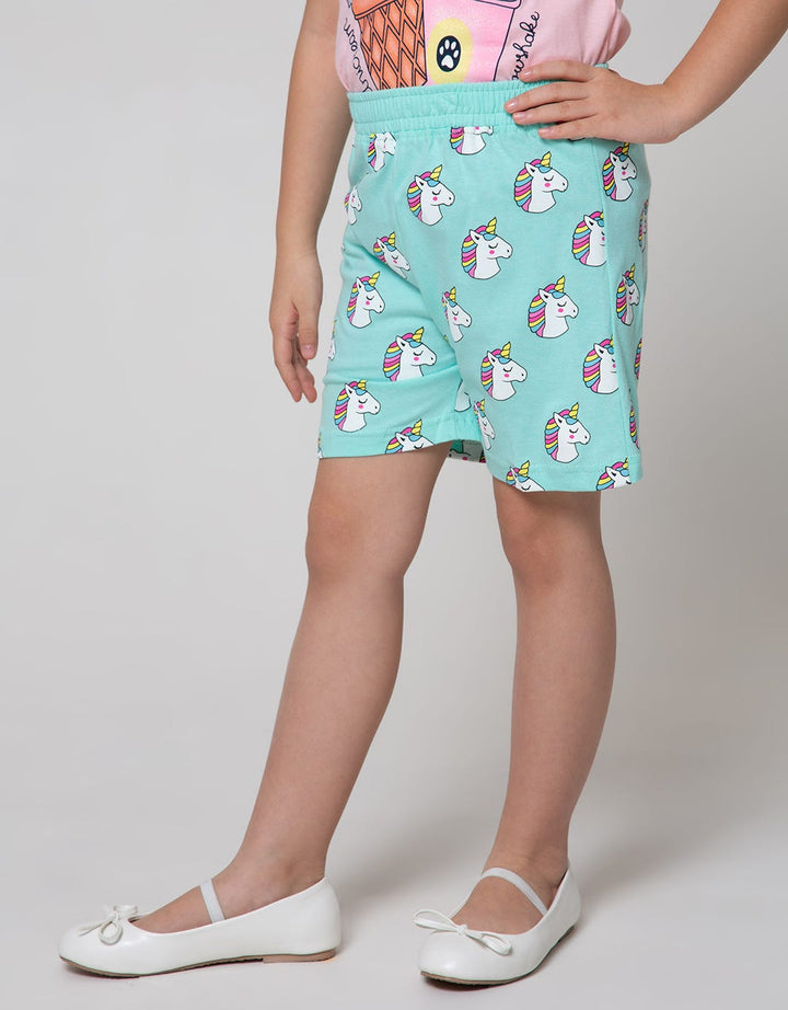 Little M Short Pants Basic Short Print Unicorn Head